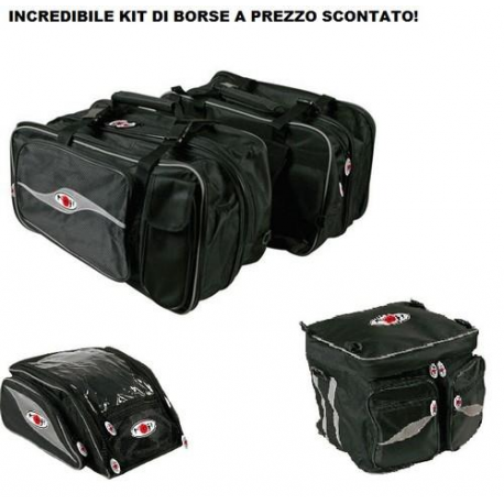 Suzuki Gsxr 600 K.8 2008 Borse Laterali + Borsa Serbatoio + Borsa Baule Side Tour Mcp - Universali Con Attacco Cinghia E Magnet