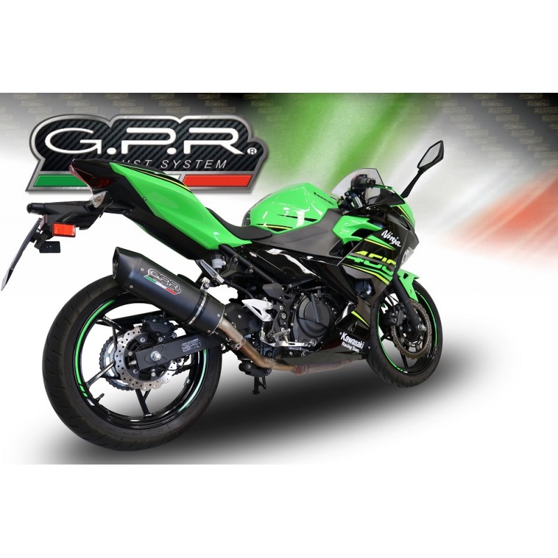 SCARICO GPR KAWASAKI Z 400 2018/20 E4 SCARICO OMOLOGATO CON RACCORDO FURORE  EVO4 NERO